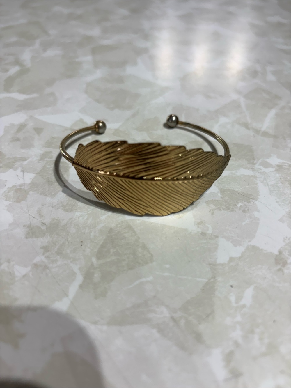 Gold Feather Cuff Bracelet - Elegant Women Jewelry